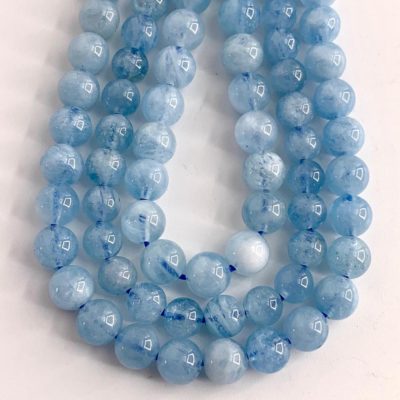 Aquamarine Smooth Rounds Approx 6mm Beads 38cm Strand