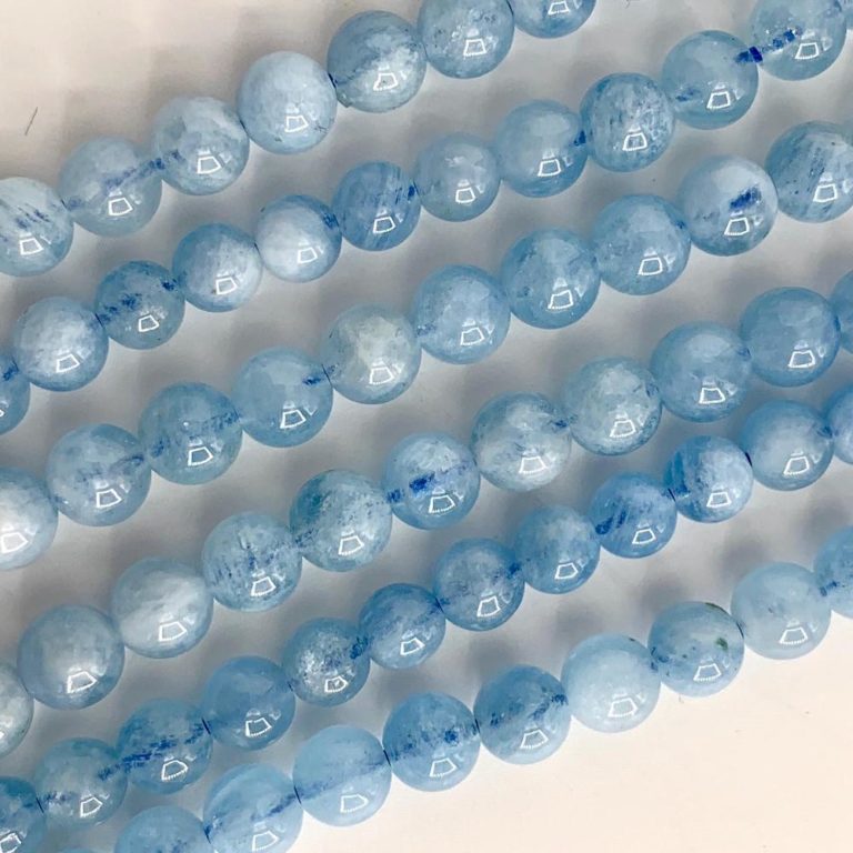 Aquamarine Smooth Rounds Approx 6mm Beads 38cm Strand - Image 3