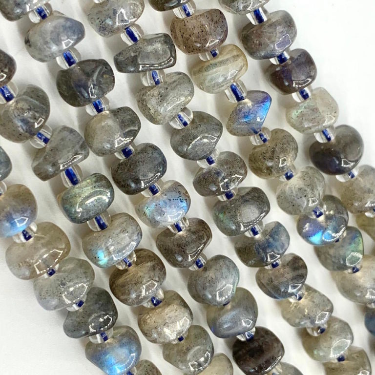 Labradorite Slices Approx 7 x 3mm Beads 38cm Strand With Spacers - Image 2