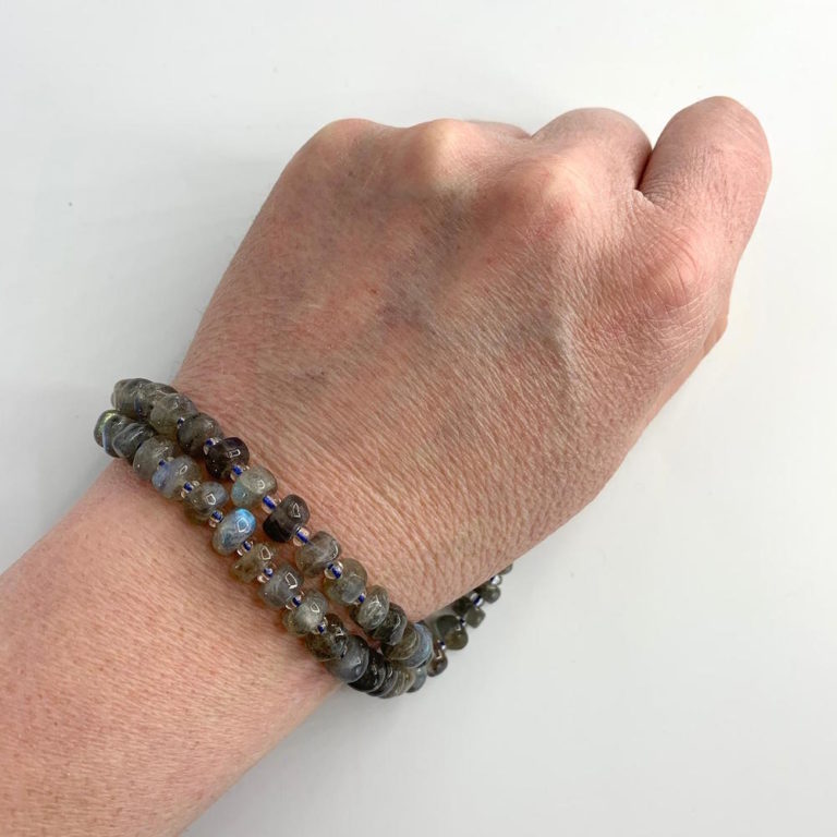 Labradorite Slices Approx 7 x 3mm Beads 38cm Strand With Spacers - Image 4