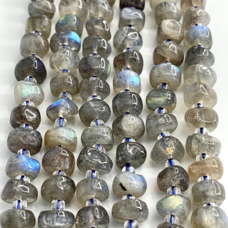 Labradorite Slices Approx 7 x 3mm Beads 38cm Strand With Spacers - Image 3