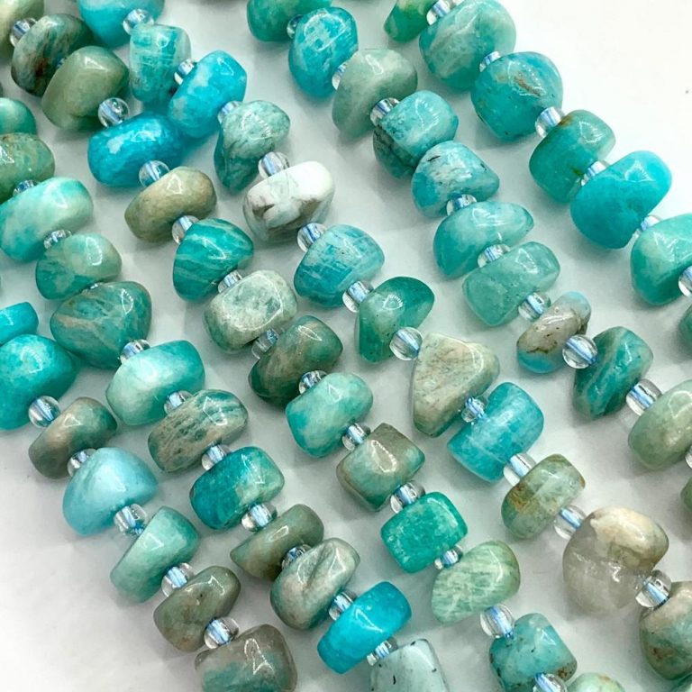 Amazonite Slices Approx 7x3mm 38cmAmazonite Slices Approx 7x3mm 38cm Strand With Spacers Strand With Spacers