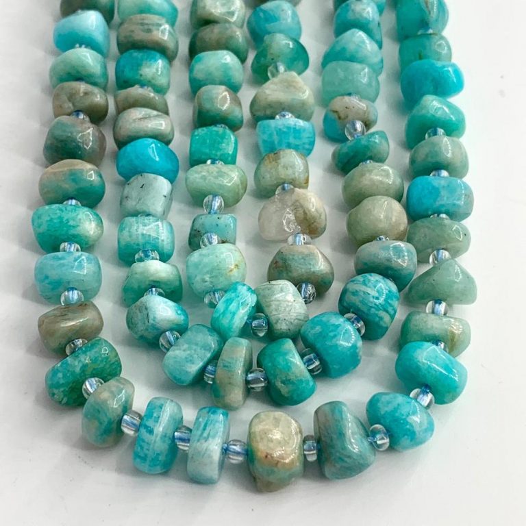 Amazonite Slices Approx 7 x 3mm 38cm Strand With Spacers - Image 3