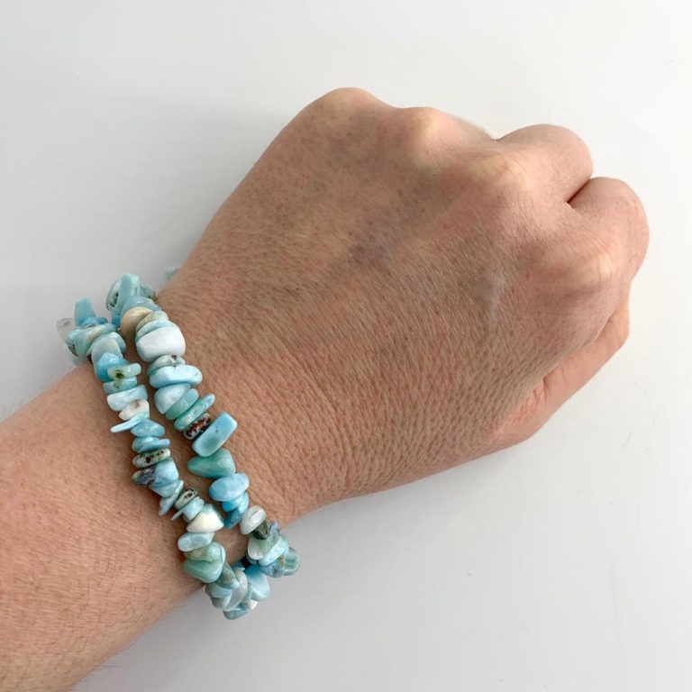 Larimar Chips 3-6mm Centre Drilled 80cm Strand - Image 2