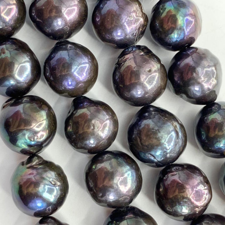 Freshwater Cultured Peacock Semi Baroque Pearls 11-13 mm 40 cm Strand - Image 3