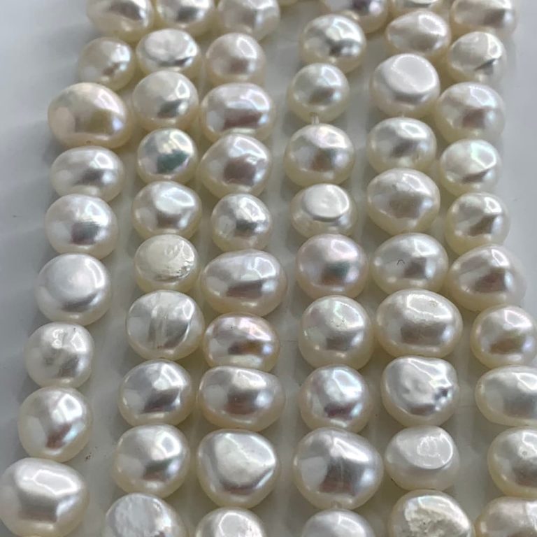 Freshwater Cultured White Baroque Pearls 8mm 38cm String - Image 4
