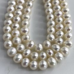 Freshwater Cultured White Near Round Pearls 5-6 mm 38 cm String