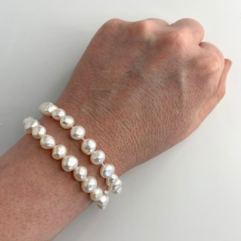 Freshwater Cultured White Baroque Pearls 8mm 38cm String - Image 2