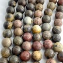 Chinese Jasper Smooth Rounds 10mm Beads 38cm Strand