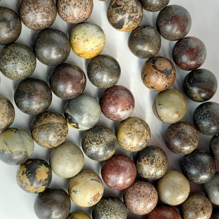 Chinese Jasper Smooth Rounds 10mm Beads 38cm Strand - Image 2