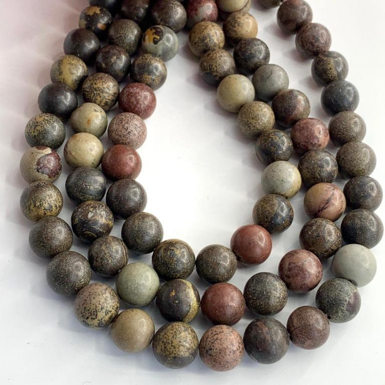 Chinese Jasper Smooth Rounds 10mm Beads 38cm Strand - Image 4