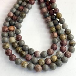 Chinese Jasper Smooth Rounds Approx 4mm Beads 38cm Strand