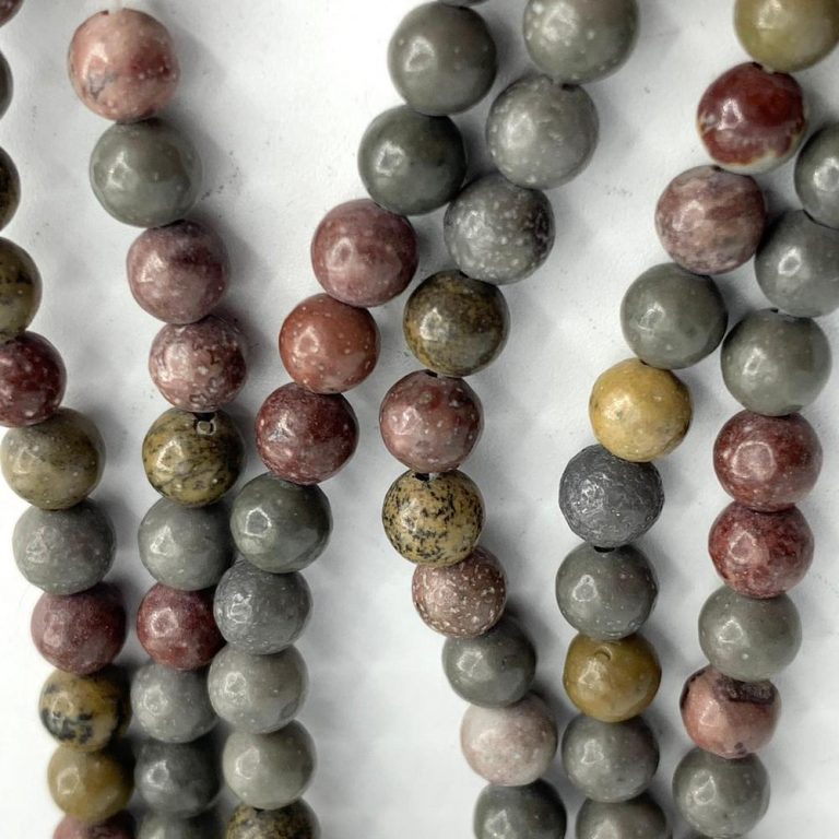 Chinese Jasper Smooth Rounds Approx 4mm Beads 38cm Strand - Image 4