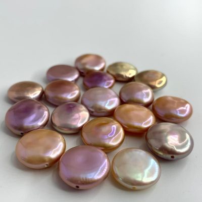 Freshwater Cultured Mixed Coloured Coin Pearl 12-13mm