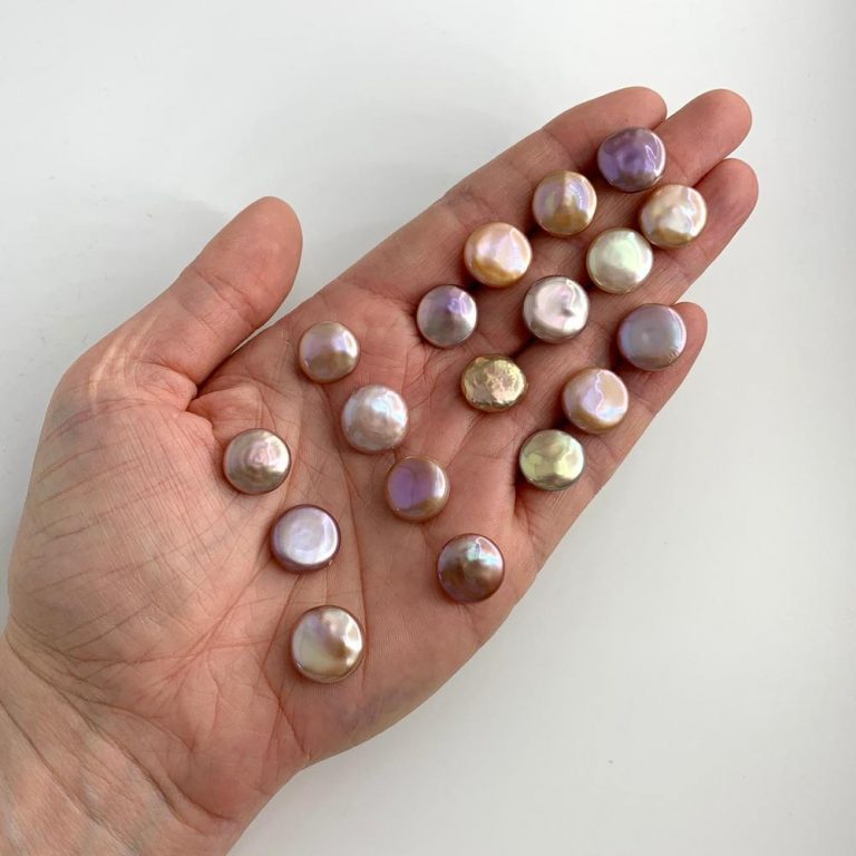 Freshwater Cultured Mixed Colour Coin Pearl 12-13 mm - Image 5