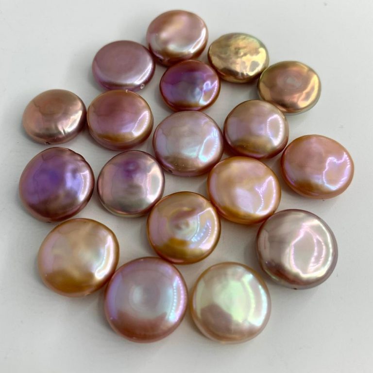 Freshwater Cultured Mixed Colour Coin Pearl 12-13 mm - Image 6