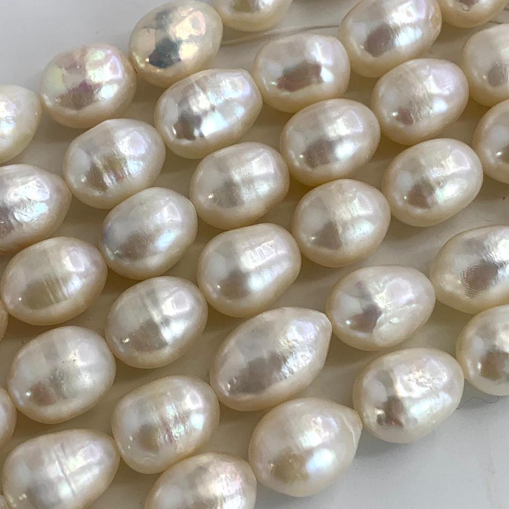 Freshwater Cultured White Rice Pearls 10mm 38cm String • Chalmers Gems