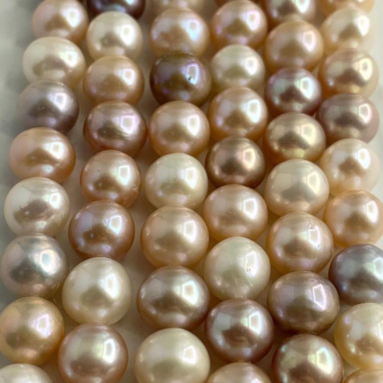 Freshwater Cultured Mixed Pastel Colour Potato Pearls 8mm 38cm String - Image 2