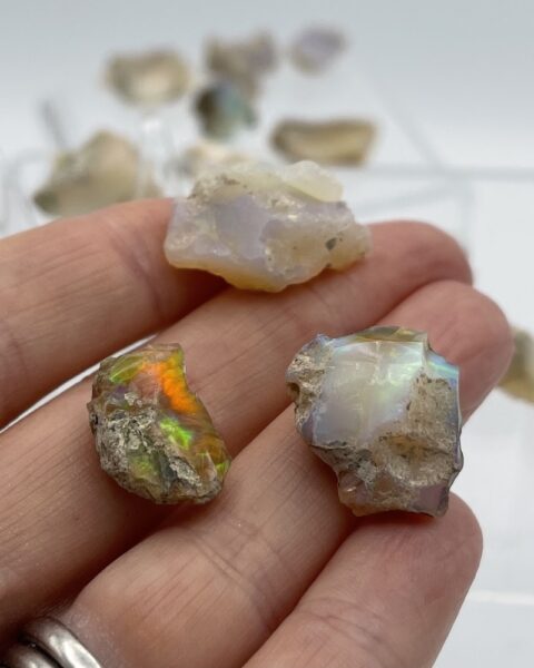 Opal Mixed Shape Rough Nuggets 3pcs
