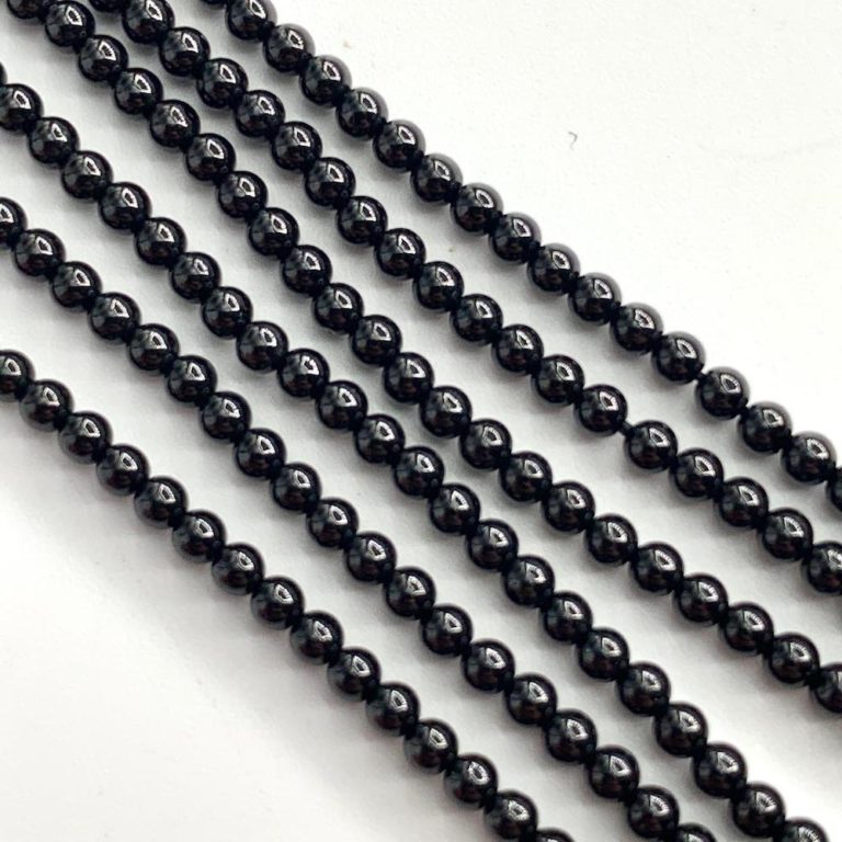 Black Spinel Smooth Rounds 2mm 38cm Strand