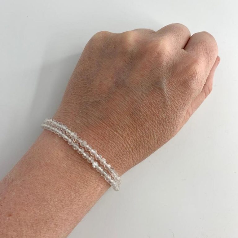 White Topaz 4mm Faceted Round Beads 38cm Strand - Image 2