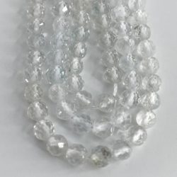 White Topaz Faceted Round Beads 4mm 38cm Strand