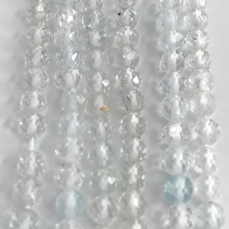 White Topaz 4mm Faceted Round Beads 38cm Strand - Image 4