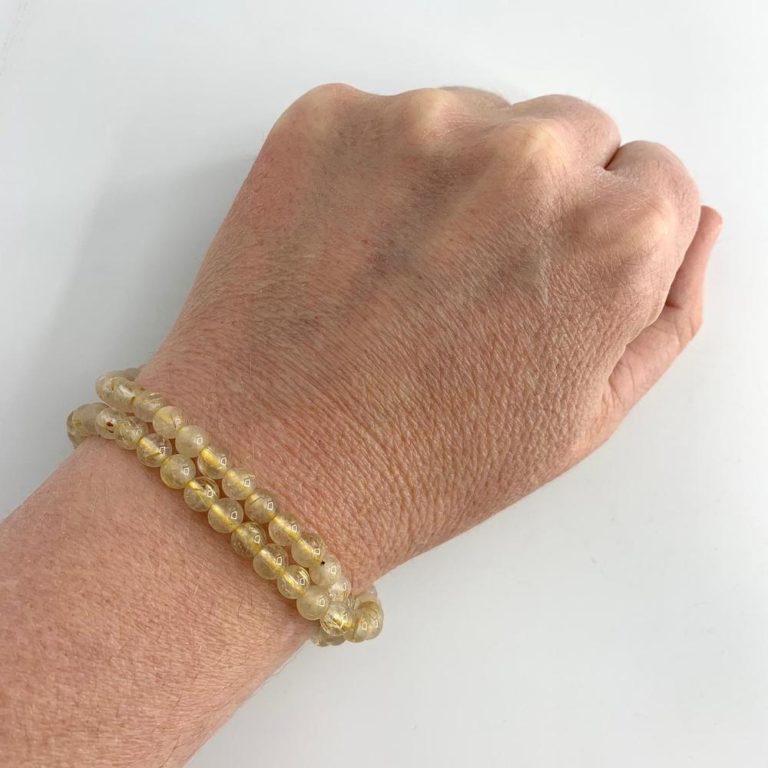 Golden Rutile Quartz Smooth Rounds Approx 5 - 6mm Beads 38cm Strand - Image 3