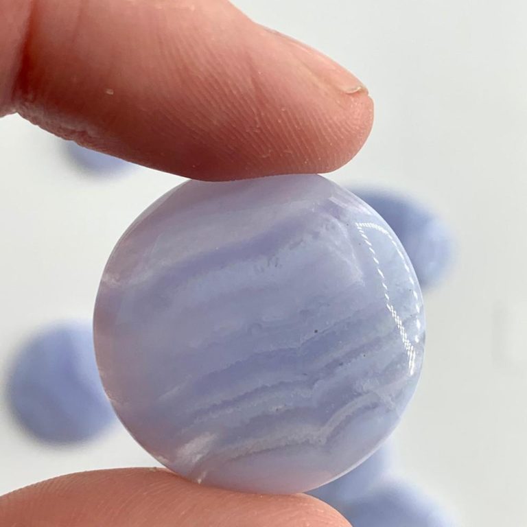 Blue Lace Agate Mixed Shape Cabochons Approx 25 - 35mm 4 Piece Pack - Image 5