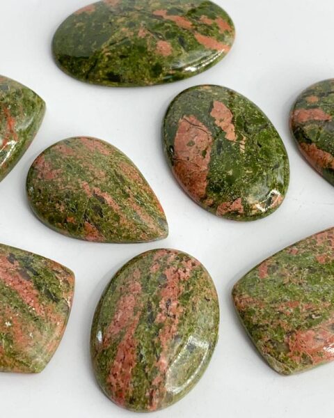 Unakite Mixed Shape Cabochons 3 Piece Pack