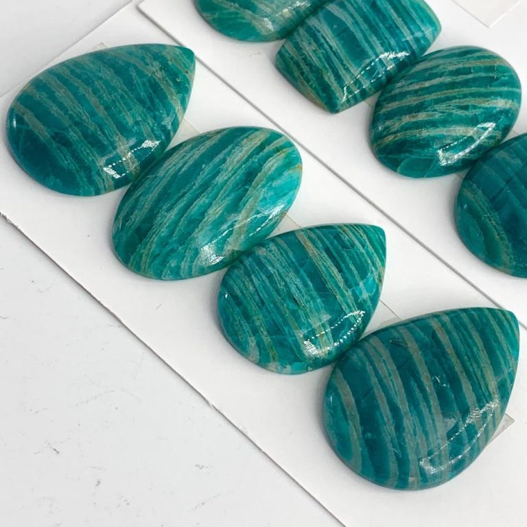 Graphical Amazonite Mixed Shape Cabochons 4 Piece Pack - Image 2