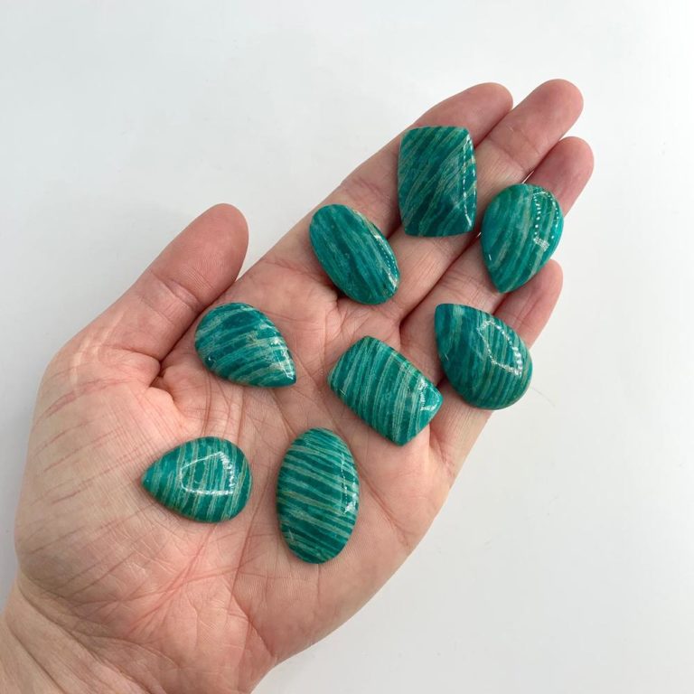 Graphical Amazonite Mixed Shape Cabochons 4 Piece Pack - Image 3
