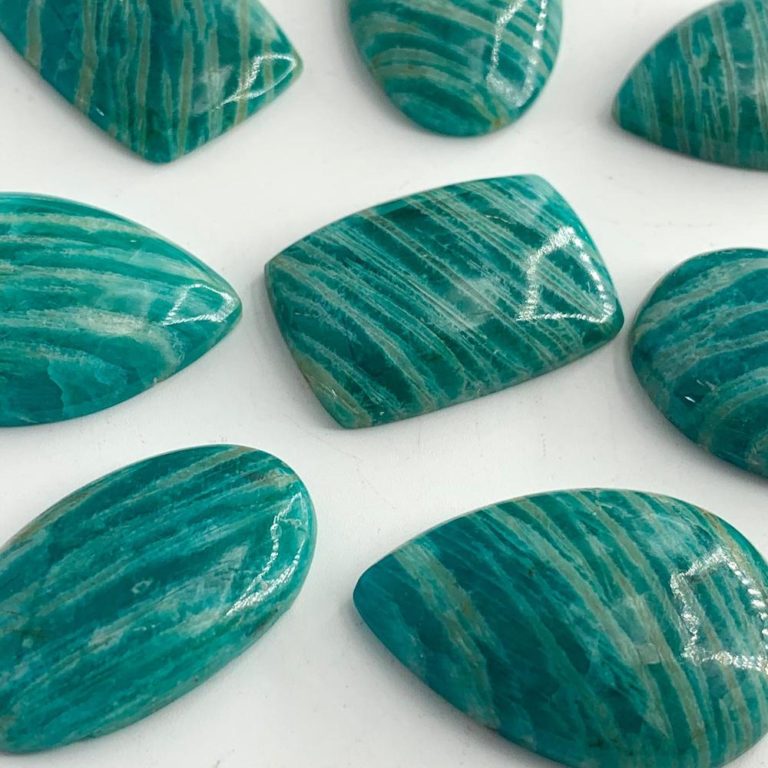 Graphical Amazonite Mixed Shape Cabochons 4 Piece Pack - Image 5