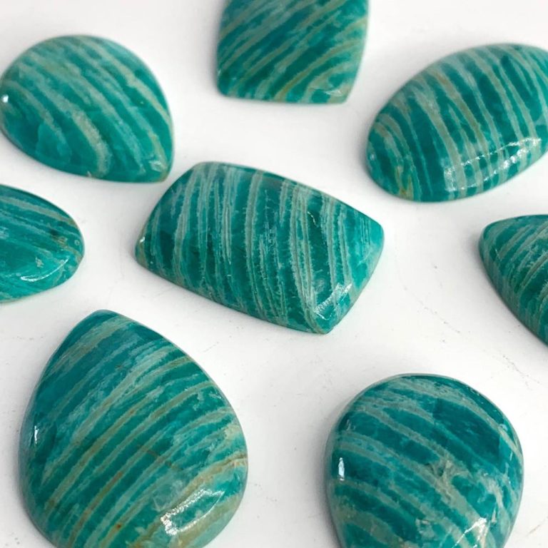 Graphical Amazonite Mixed Shape Cabochons 4 Piece Pack - Image 6