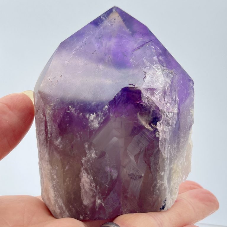 Amethyst Polished Point with a Phantom 6 x 4 x 7 cm - Image 4