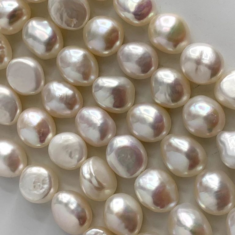 Freshwater Cultured White Baroque Pearls 10-11 mm 38cm String
