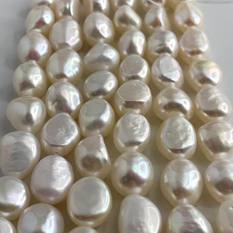 Freshwater Cultured White Baroque Pearls 10-11 mm 38cm String