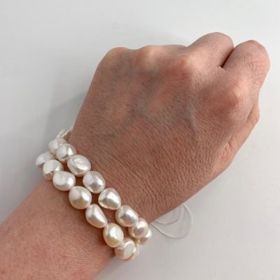 Freshwater Cultured White Baroque Pearls 10-11 mm 38cm String