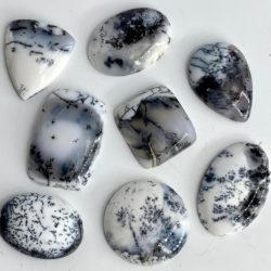 Dendritic Agate Mixed Shape Cabochons Approx 25 - 30mm 5 Piece Pack