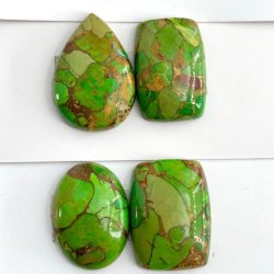 Mojave Green Turquoise Mixed Shape Cabochons Approx 25 x 15mm 2 Piece Pack