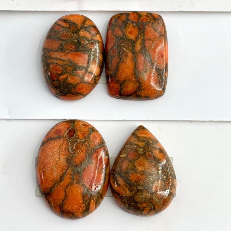 Mojave Orange Turquoise Mixed Shape Cabochons 2 Piece Pack - Image 2