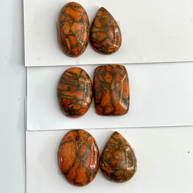 Mojave Orange Turquoise Mixed Shape Cabochons 2 Piece Pack - Image 5