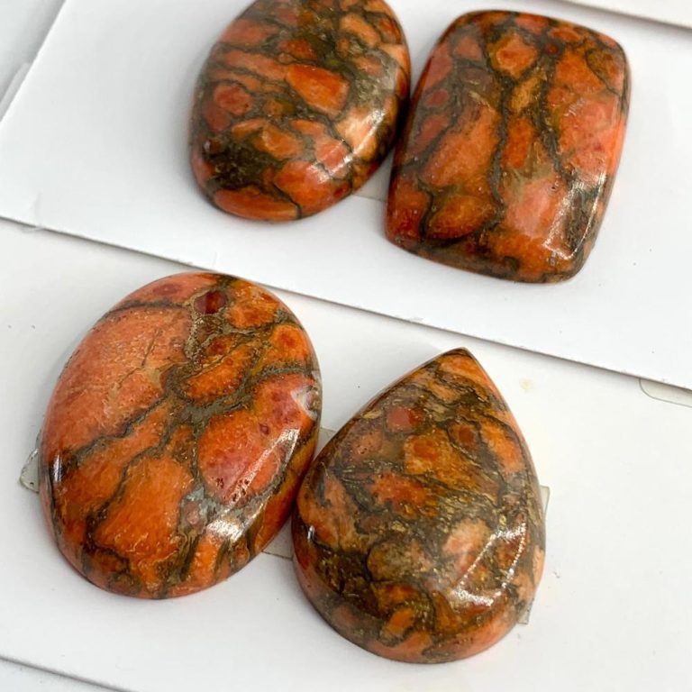 Mojave Orange Turquoise Mixed Shape Cabochons 2 Piece Pack - Image 6