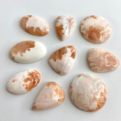 Peach Scolecite Mixed Shape Cabochons 4 Piece Pack