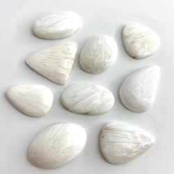 White Scolecite Mixed Shape Cabochons 4 Piece Pack