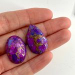 Mojave Turquoise Purple Mixed Shape Cabochons 2 Pieces