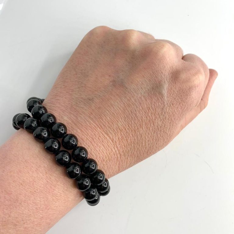Black Tourmaline Smooth Rounds 8mm Beads 38cm Strand - Image 2