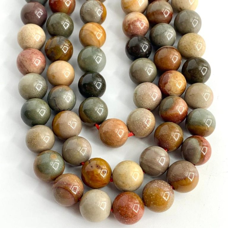 American Impression Jasper Smooth Rounds 8mm 38cm Strand