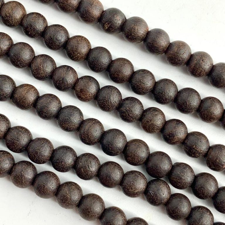 Ebony Wood Smooth Rounds 4mm Beads 38cm Strand - Image 2