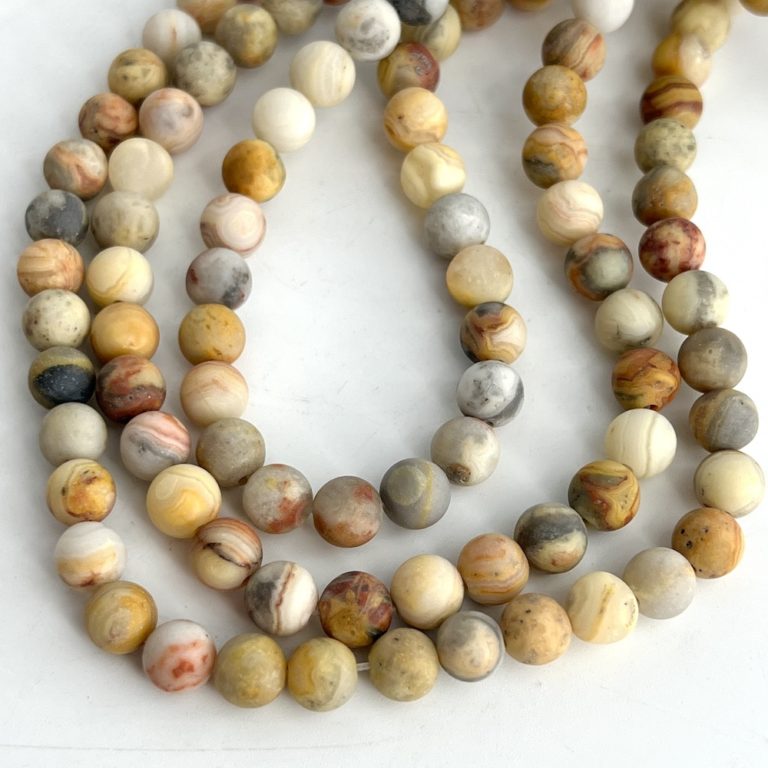 Crazy Lace Agate Matt Round Approx 6mm Beads 38cm Strand - Image 2